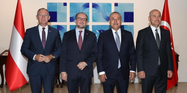 Meeting of Foreign Minister Mevlüt Çavuşoğlu and Interior Minister Süleyman Soylu with Austrian Foreign Minister Alexander Schallenberg  and Interior Minister Gerhard Karner, 4 July 2022
