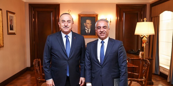 Meeting of Foreign Minister Mevlüt Çavuşoğlu with Musa Ahmed Barzani, Head of the Barzani Charity Foundation, Ankara, 22 March 2023.