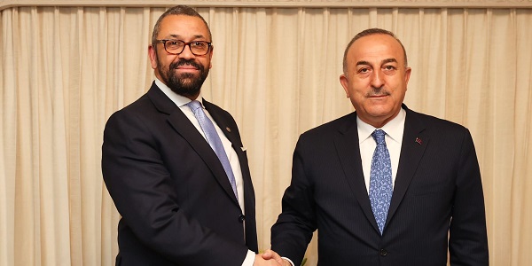 Meeting of Foreign Minister Mevlüt Çavuşoğlu with James Cleverly, Minister of Foreign Affairs of United Kingdom, 1 March 2023, New Delhi