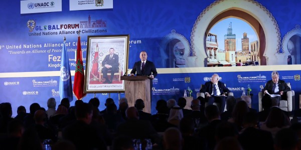Visite du ministre des Affaires étrangères Mevlüt Çavuşoğlu au Maroc pour assister au 9e Forum mondial de l'initiative de l'Alliance des civilisations des Nations unies, 23 novembre 2022