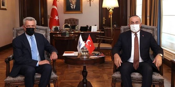 Réunion du ministre des Affaires étrangères Mevlüt Çavuşoğlu avec le Haut Commissaire des Nations Unies pour les réfugiés Filippo Grandi, 8 septembre 2021