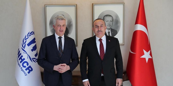 Treffen von Außenminister Mevlüt Çavuşoğlu mit dem UN-Hochkommissar für Flüchtlinge Filippo Grandi, 10. März 2023, Ankara