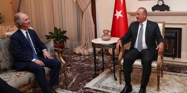 Réunion du ministre des Affaires étrangères Mevlüt Çavuşoğlu avec Geir O. Pedersen, envoyé spécial des Nations Unies pour la Syrie, 12 juin 2019
