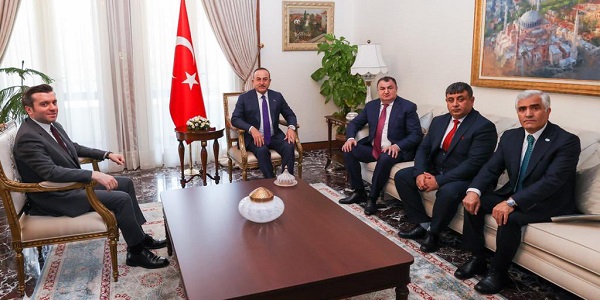Meeting of Foreign Minister Mevlüt Çavuşoğlu with Ziyatdin Kassanov, President of the World Union of Ahiska Turks, 28 March 2022