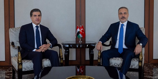 Minister of Foreign Affairs Hakan Fidan met with KRI President Nechirvan Barzani, 9 October 2025, Ankara