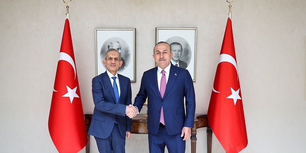 Reunión del Ministro Çavuşoğlu con Hasan Turan, Presidente del Frente Turcomano Iraquí, 25 de abril de 2023, Ankara