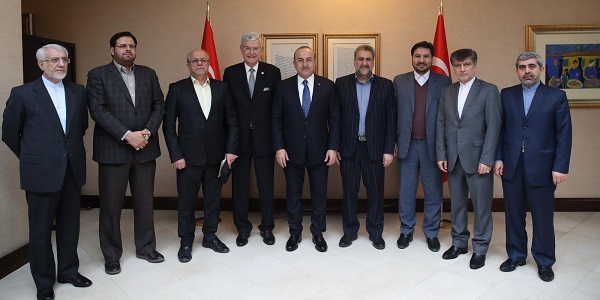 لقاء السيد تشاووش أوغلو وزير الخارجية مع السيد حشمة الله فلاحاتبيشه رئيس لجنة الأمن القومي والسياسات الخارجية في البرلمان الإيراني، 22 كانون الثاني/يناير 2019