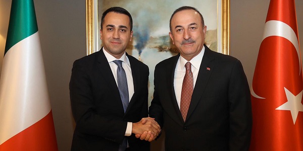 Réunion du ministre des Affaires étrangères Mevlüt Çavuşoğlu avec le ministre des Affaires étrangères et de la Coopération internationale d’Italie Luigi Di Maio, 7 janvier 2020