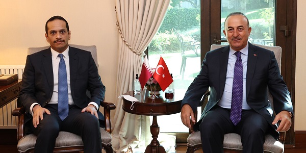 Meeting of Foreign Minister Mevlüt Çavuşoğlu with Sheikh Mohammed bin Abdulrahman bin Jassim Al-Thani, Deputy Prime Minister and Foreign Minister of Qatar, 10 September 2021