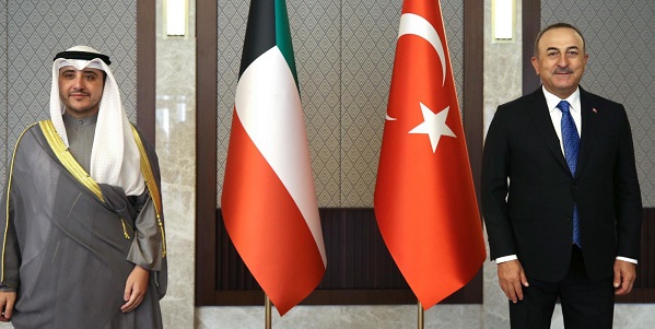 Meeting of Foreign Minister Mevlüt Çavuşoğlu with Foreign Minister Shiekh/ Dr.Ahmed Nasser Al-Mohammed Al-Sabah of Kuwait, 8 April 2021