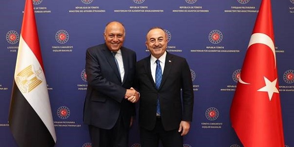 Meeting of Foreign Minister Mevlüt Çavuşoğlu with Sameh Shoukry, Minister of Foreign Affairs of Egypt, 13 April 2023, Ankara