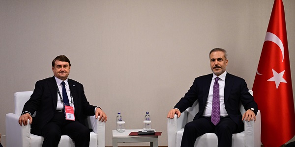 Minister of Foreign Affairs Hakan Fidan met with Igor Levitin, Adviser to the President of the Russian Federation and Special Presidential Representative for International Cooperation in Transport, 27 June 2025.