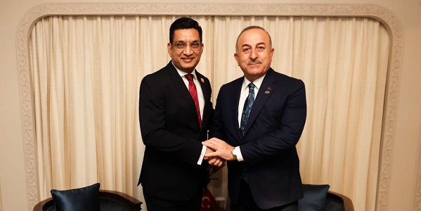 Rencontre du ministre des Affaires étrangères, Mevlüt Çavuşoğlu avec Ali Sabry, ministre des Affaires étrangères du Sri Lanka, 2 mars 2023, New Delhi