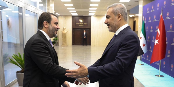 Minister of Foreign Affairs Hakan Fidan met with Asaad Hassan Al-Shaibani, Minister of Foreign Affairs of Syria, 8 October 2025, Ankara