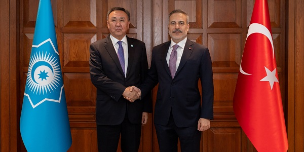Minister of Foreign Affairs Hakan Fidan received Kubanychbek Omuraliev, Secretary General of the Organization of Turkic States (OTS), 8 September 2026, Ankara