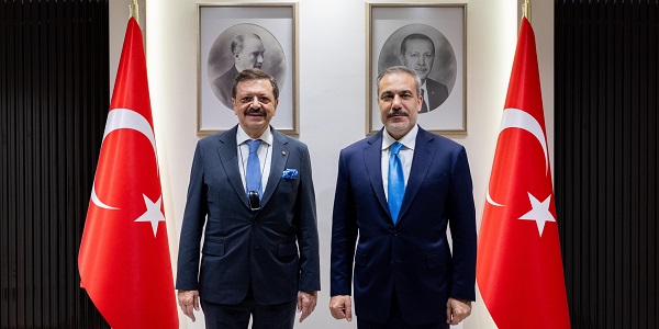 Minister of Foreign Affairs Hakan Fidan met with Rifat Hisarcıklıoğlu, President of the Union of Chambers and Commodity Exchanges of Türkiye (TOBB), 22 November 2024, Ankara