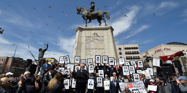 Retired members of the Turkish Foreign Ministry and families of the victims fallen to Armenian terrorism organized a march on April 25th